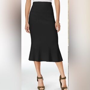 New RACHEL Rachel Roy Black Midi Trumpet Skirt Size S